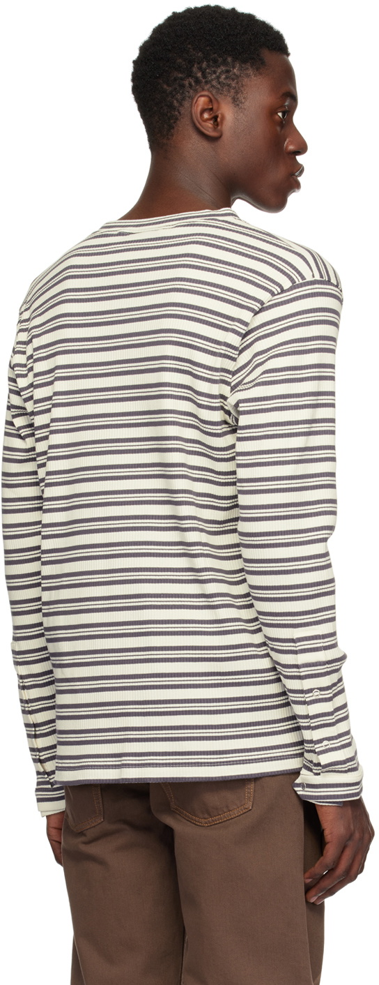 BLUEMARBLE White & Gray Stripe Long Sleeve T-Shirt