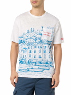MC2 Saint Barth Man Linen Jersey T-shirt Ecstasea With Portofino Placed Print And Embroidered Pocket