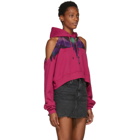 Marcelo Burlon County of Milan Pink Wings Spray Cropped Hoodie