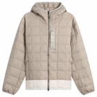 Taion Men's x Mountain Research Down Zip Parka Jacket in Grey