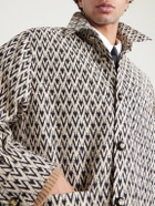 Valentino Garavani - Toute La V Cotton-Blend Jacquard Jacket - Neutrals