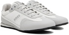 BOSS Gray & White Paneled Sneakers