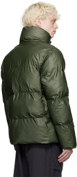 RAINS Khaki Boxy Puffer Jacket