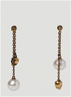 Pearly Skull Earrings in Gold