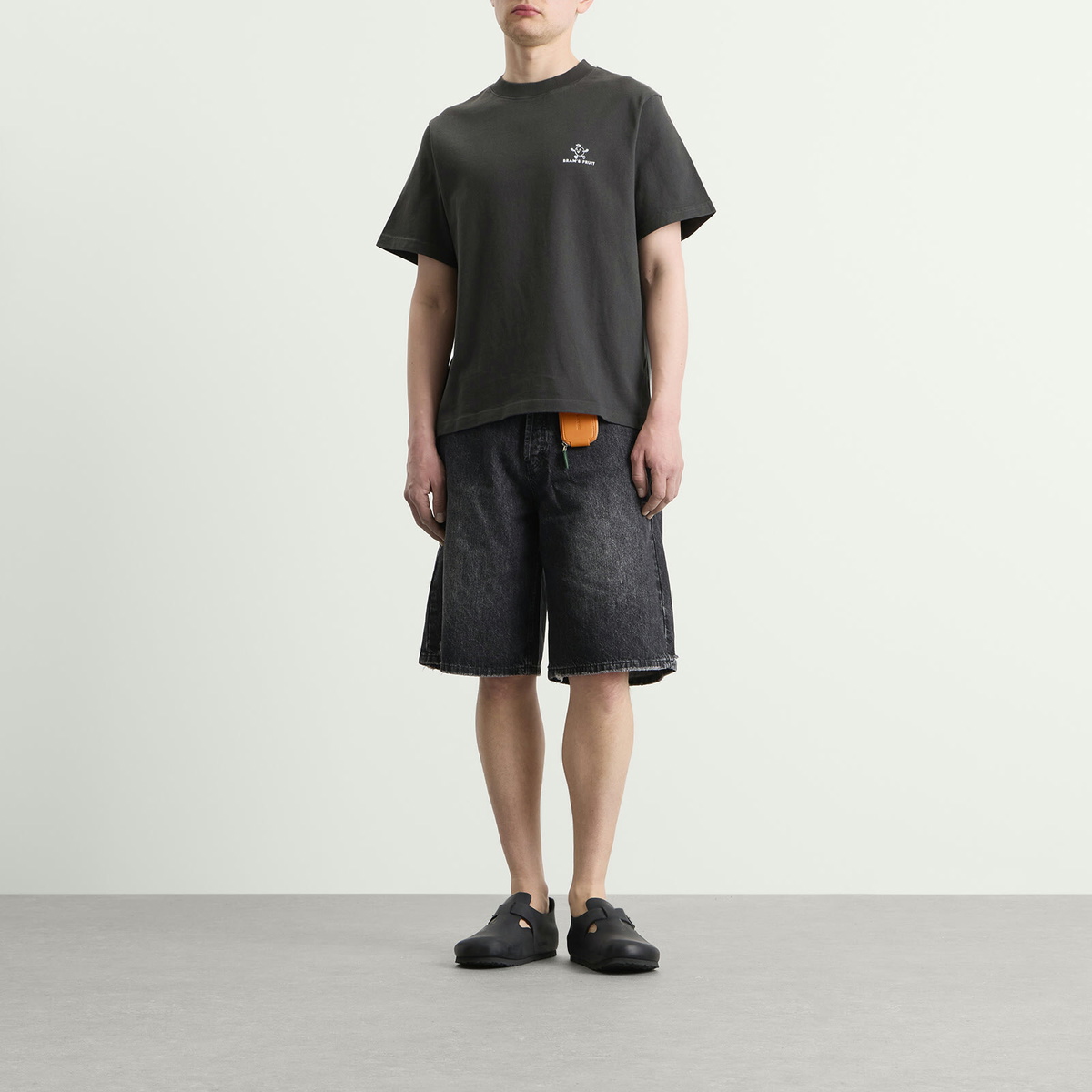 Bram's Fruit Men's Lemon Outline T-Shirt in Shadow Black