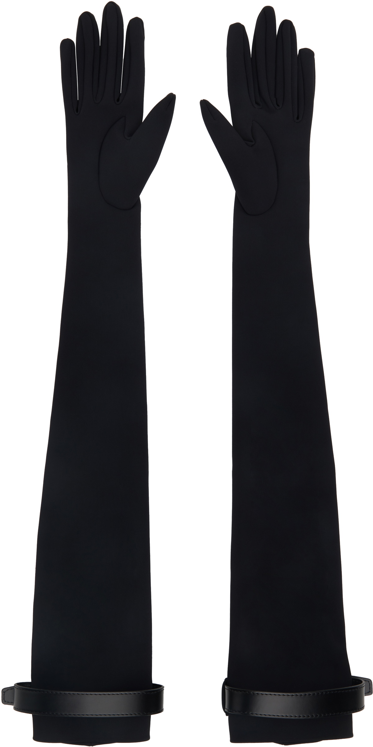 Coperni Black Logo Belted Jersey Gloves