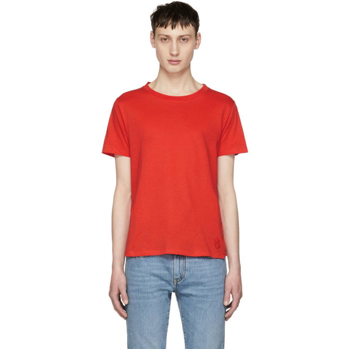 Photo: Saint Laurent Red Simple T-Shirt