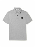 Stone Island - Logo-Appliquéd Cotton-Blend Piqué Polo Shirt - Gray