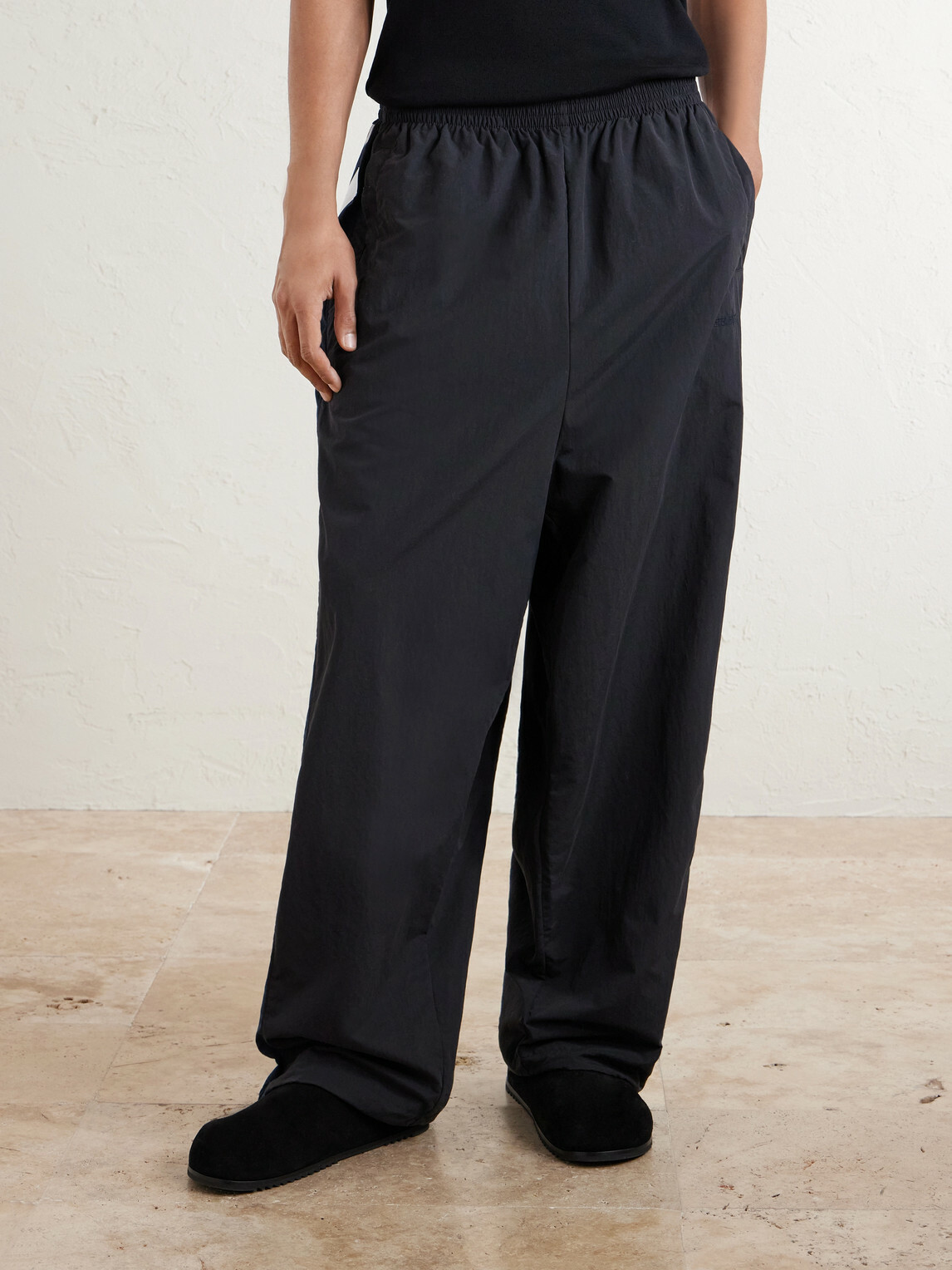 VETEMENTS - Wide-Leg Striped Shell Sweatpants - Black