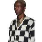 Needles Off-White and Black Mohair Checkered Cardigan