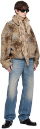 McQueen Beige & Gray CA Skull Scarf