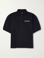 Willy Chavarria - Logo-Embroidered Cotton-Piqué Polo Shirt - Black