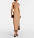 Mugler Cutout wool-blend pencil skirt