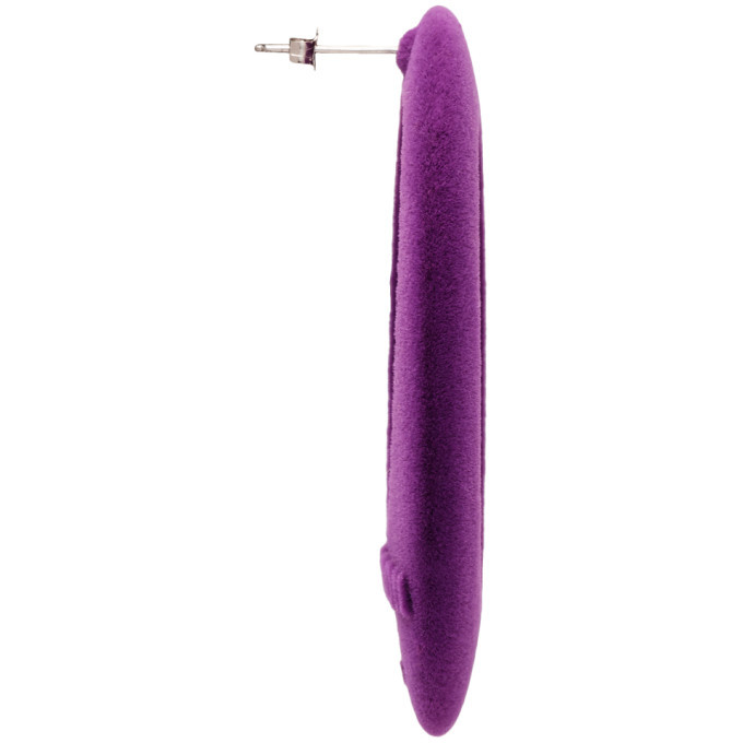 Ribeyron Purple Single Hollow Oval Felt Earring