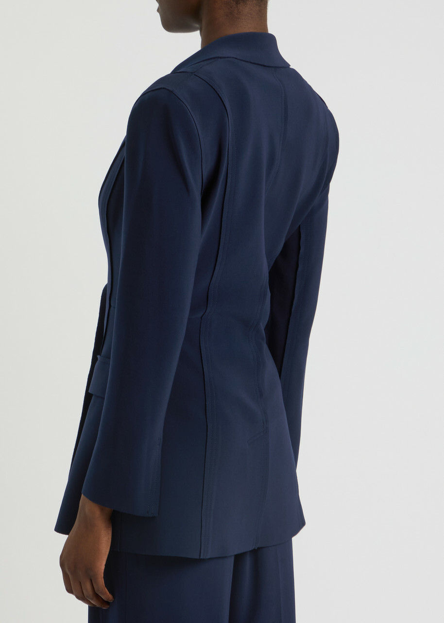 Norma Kamali Stretch-jersey Blazer Dark Navy