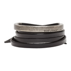 Saint Laurent Black Leather Wrap Bracelet