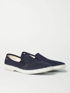 RIVIERAS - Cotton-Mesh and Canvas Espadrilles - Blue