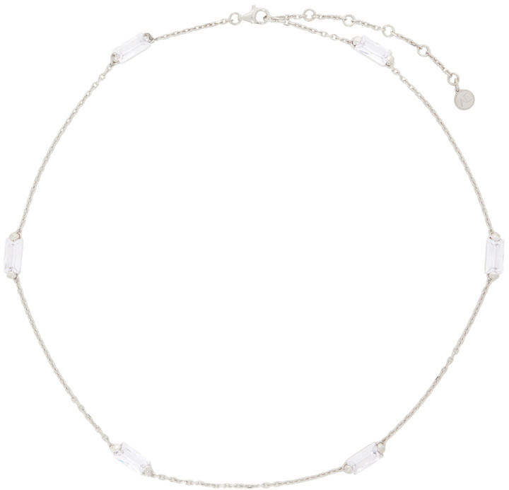 Photo: Alan Crocetti Silver Clear Crystal Chain Necklace