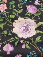 Desmond & Dempsey - Persephone Camp-Collar Floral-Print Organic Cotton-Poplin Pyjama Shirt - Black