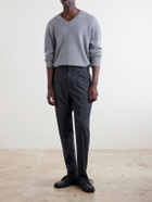 Officine Générale - Drew Tapered Pleated Wool Trousers - Gray