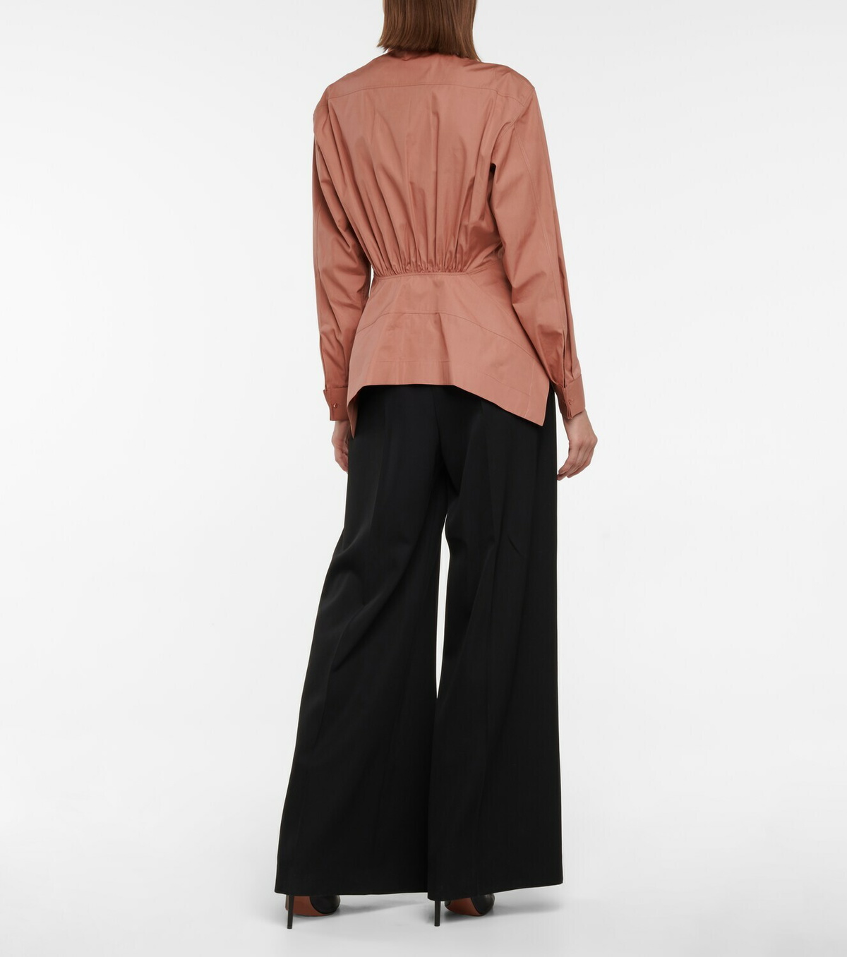 Alaïa Cotton poplin peplum shirt