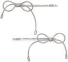Marland Backus SSENSE Exclusive Silver Bow Hair Pins