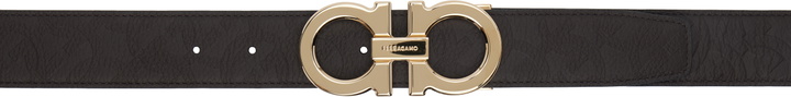 Photo: Ferragamo Brown & Black Reversible Adjustable Gancini Belt
