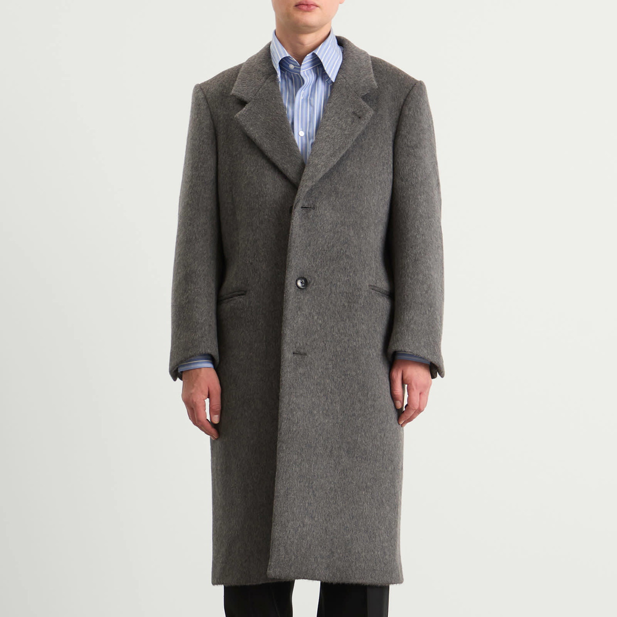 Carter Young Men's Hewitt Wool Coat in Silver Grey
