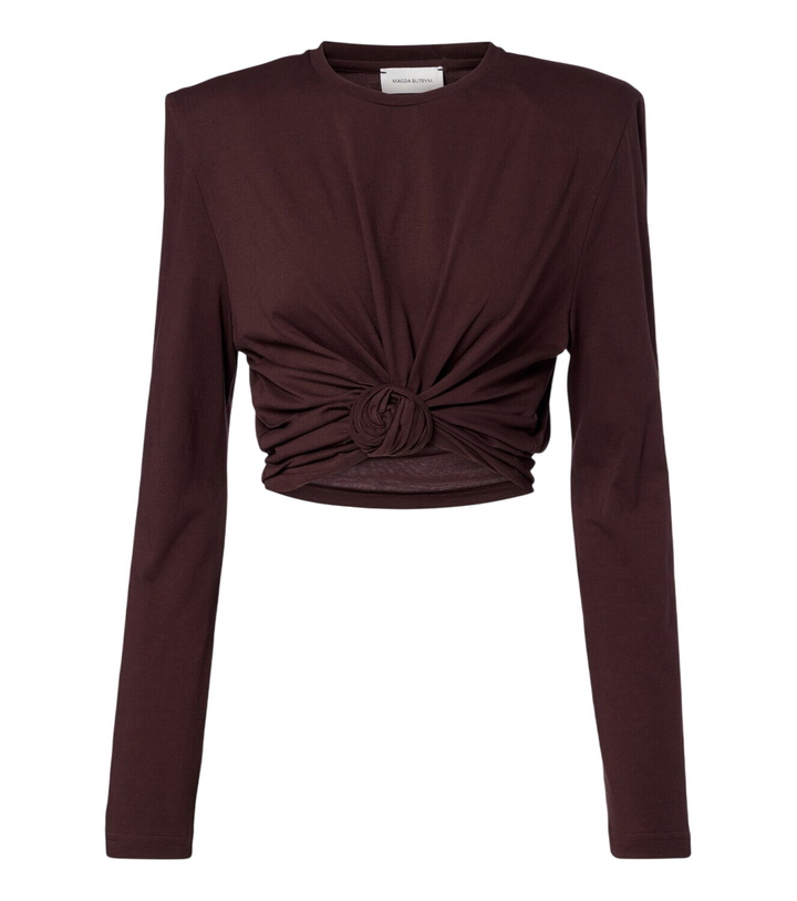 Photo: Magda Butrym Cotton-blend jersey crop top