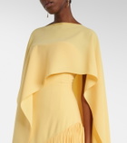Marmar Halim Giselle fringed caped crêpe gown