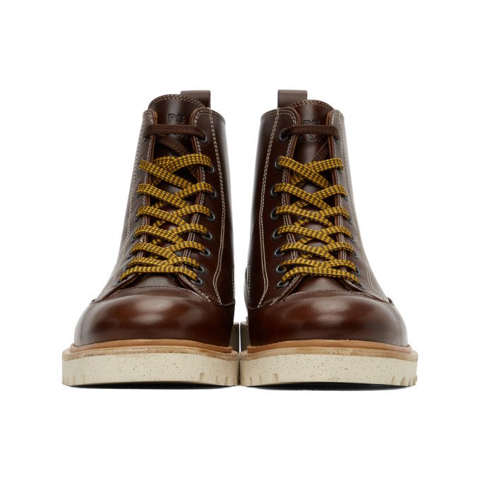 PS by Paul Smith Brown Leather Buhl Boots PS by Paul Smith display picture 1