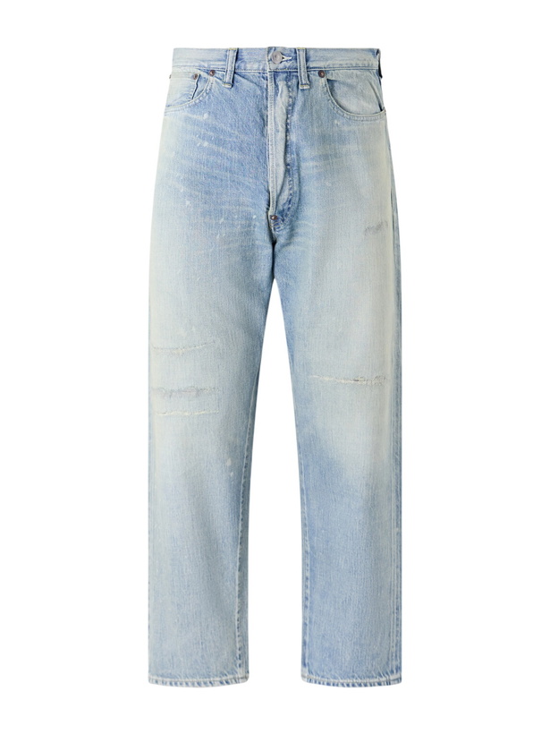Photo: A.PRESSE - No. 37 Wide-Leg Distressed Jeans - Blue