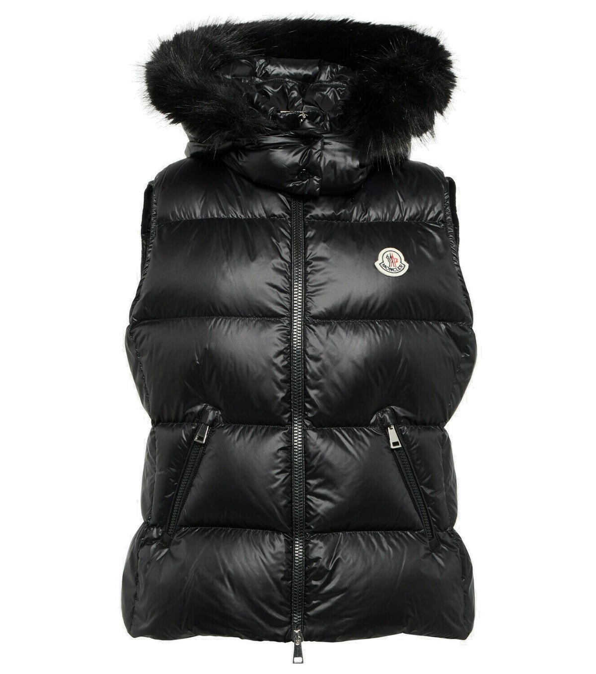 モンクレール　ファーベスト　GALLINULE GILET Moncler Gallinule faux-fur-trimmed puffer vest Moncler