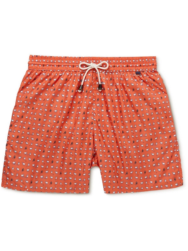Photo: Rubinacci - Straight-Leg Short-Length Printed Swim Shorts - Orange