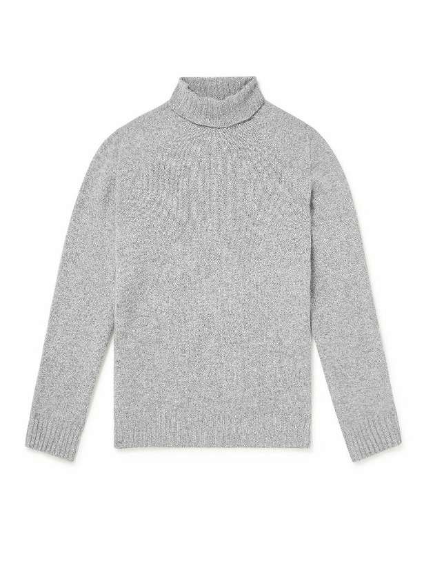 Photo: Officine Générale - Merino Cashmere and Wool-Blend Turtleneck Sweater - Gray
