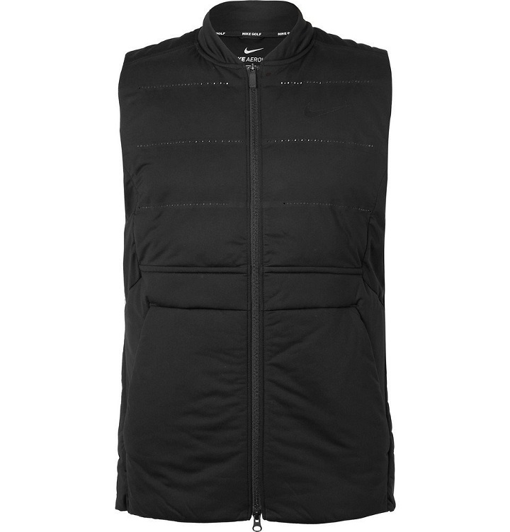Photo: Nike Golf - AeroLoft Slim-Fit Perforated Quilted Shell Golf Gilet - Black