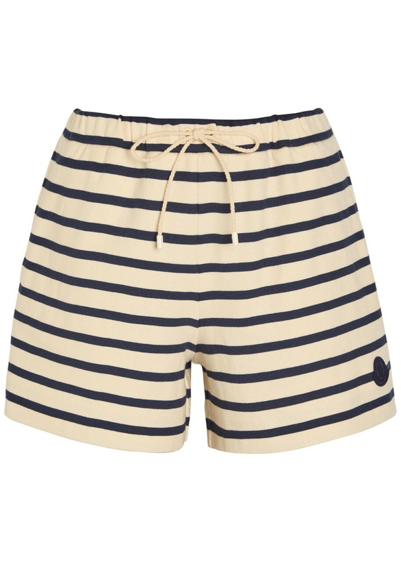 Photo: Moncler Striped Cotton Shorts Beige