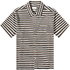 Oliver Spencer Men's Riviera Short Sleeve Jersey Shirt in Cream/Navy