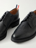 Thom Browne - Longwing Pebble-Grain Leather Brogues - Black