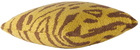 The Elder Statesman Yellow & Brown Tiger Block Square Pillow