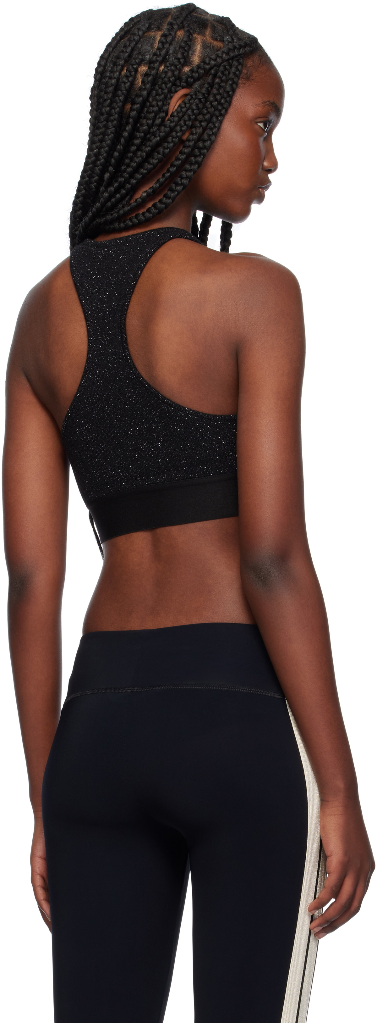 Palm Angels Black Logo Tape Tank Top