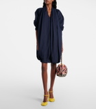 Loewe Draped cotton poplin minidress