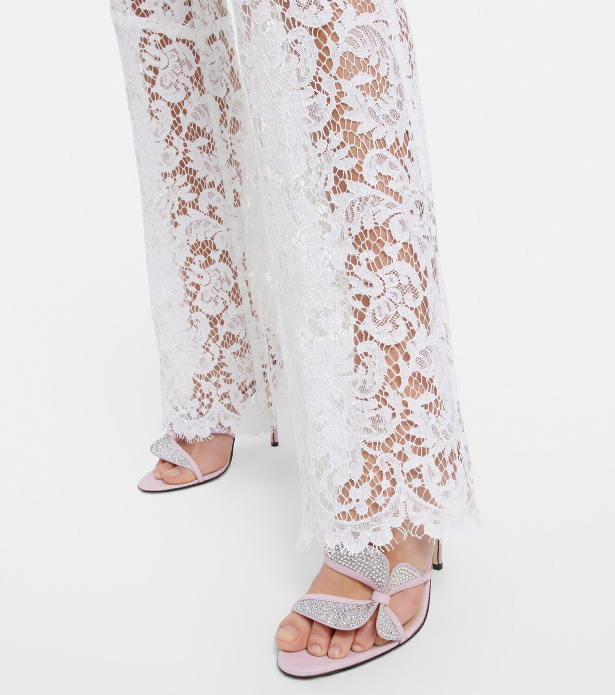 Alessandra Rich Butterfly crystal-embellished sandals