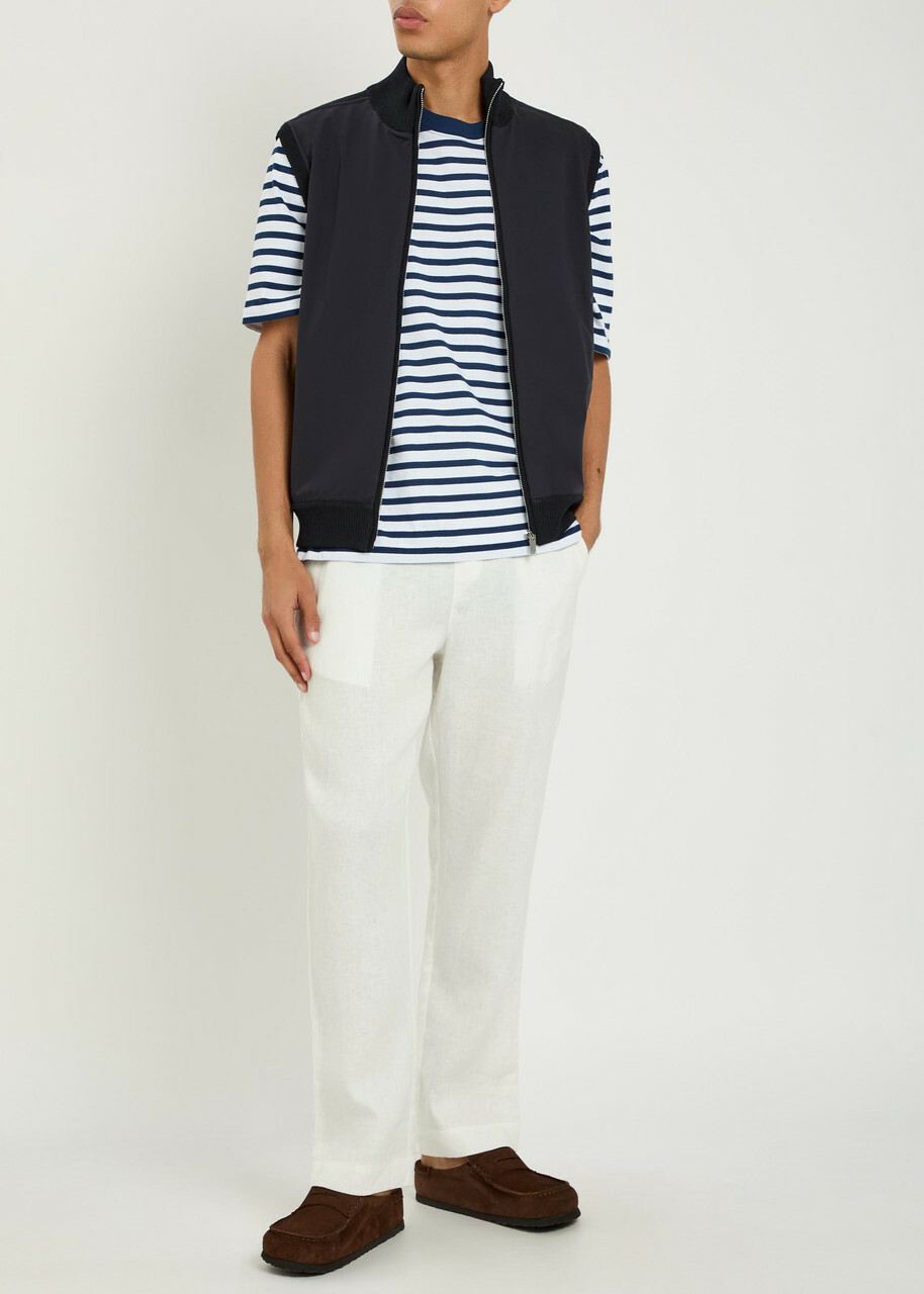 Raith Davi Hybrid Panelled Stretch-knit Gilet Navy
