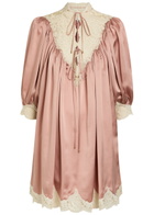 Chloe Lace and Silk Mini Dress Light Pink