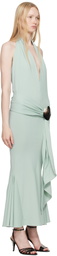 Conner Ives Blue Shell Belt Maxi Dress