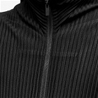 Homme Plissé Issey Miyake Men's Pleated Zip Up Jacket in Black
