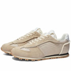 Maison Margiela Men's Suede Toe Runner Sneakers in Light Ecru/Cobblestone