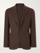 De Petrillo - Posillipo Wool and Cashmere-Blend Herringbone Blazer - Brown