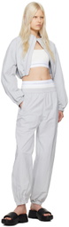 Alexander Wang Gray & White Bolero Bomber Jacket